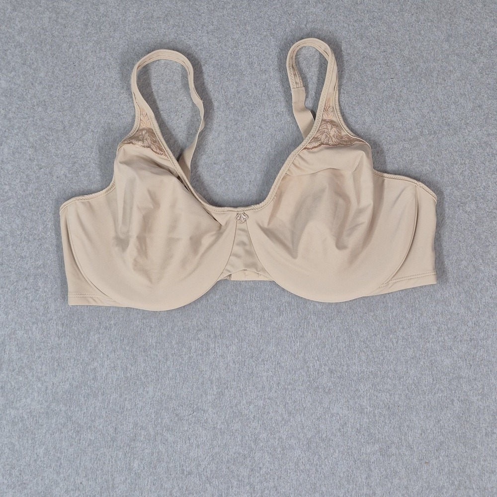 Bali Women Bra 42D Beige Unlined Minimizer Underwired Lace Multi Way